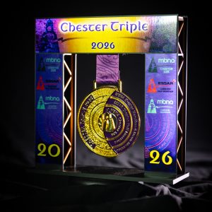 Chester Triple 2026 Medal Display Gantry